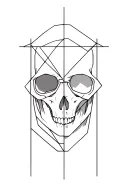 beverly and Vic Rattlehead into a geometric tattoo design idea