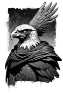 Eagle wearing cloak tattoo design idea