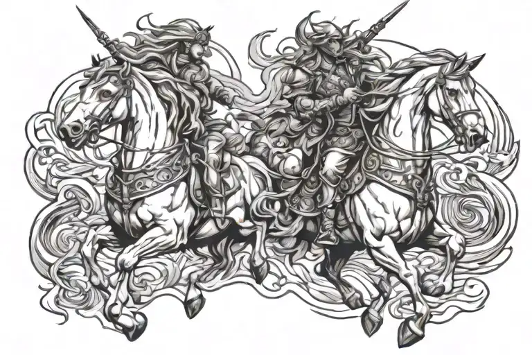 Horsemen Of The Apocalypse tattoo design idea