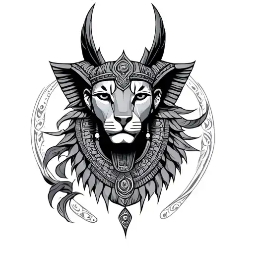 Sekhmet tattoo design idea