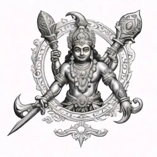 Murugan vel weapon tattoo design idea