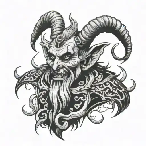 black and white krampus tatto tattoo design idea