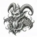 black and white krampus tatto tattoo design idea