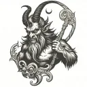 black and white krampus tatto tattoo design idea