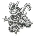 black and white krampus tatto tattoo design idea
