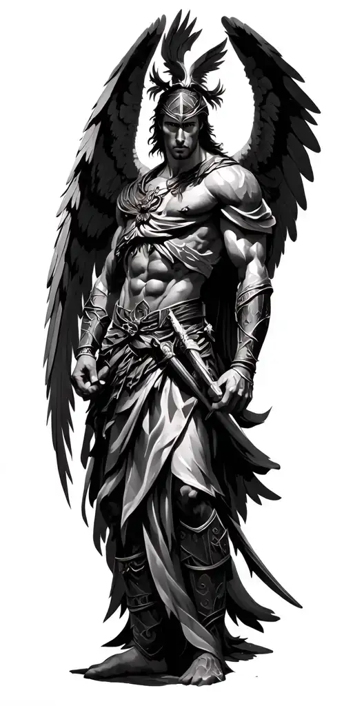 archangel Michael spartan warrior tattoo design idea