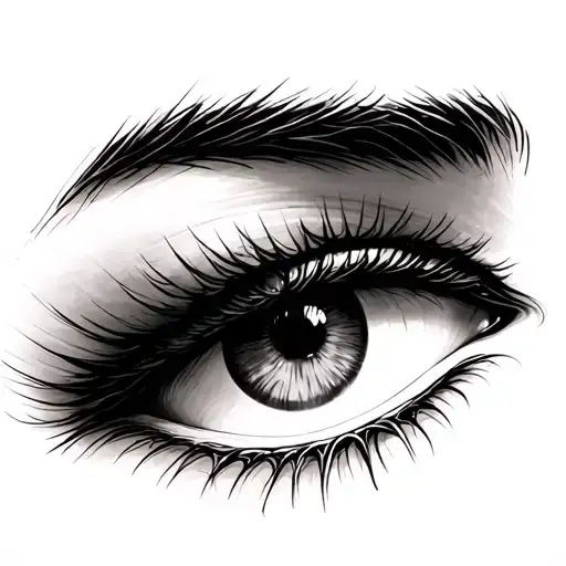 A tattoo in the form of a thin, elegant drawing resembling eye eyeliner (Eyeliner). tattoo design idea