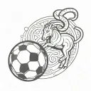Aries sign and soccer ball print tattoo design idea