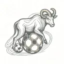 Aries sign and soccer ball print tattoo design idea