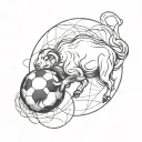 Aries sign and soccer ball print tattoo design idea