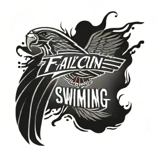 Keep swimming phrase Atlanta falcons logo the office logo Coca Cola can tattoo design idea