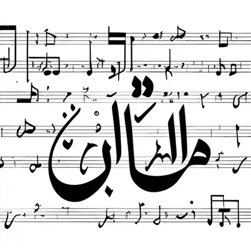 the name Ghazal in farsi writing musical notes tattoo design idea