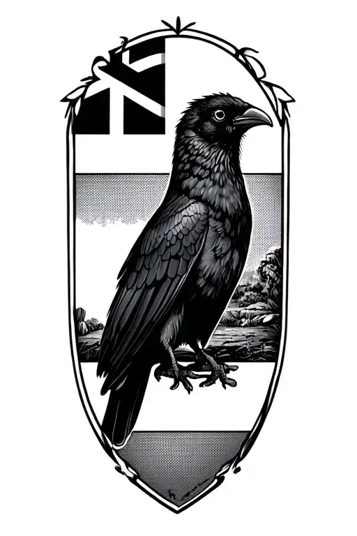 st pirrans flag with a Cornish chough tattoo design idea