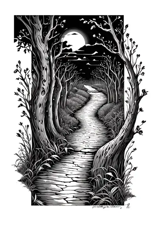 carving your own pathway tattoo design idea