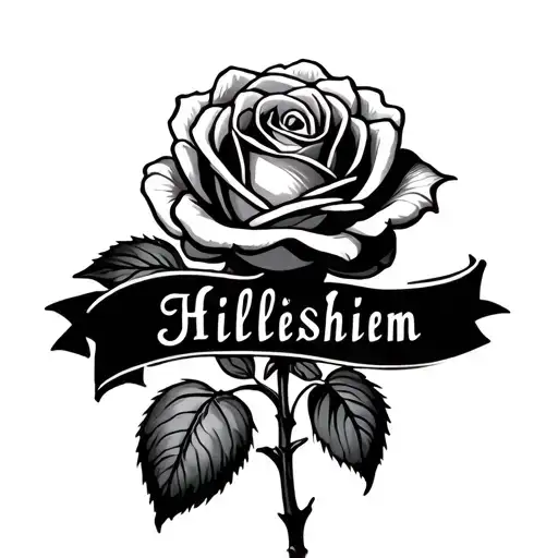 I want a rose and my last name "Hilleshiem" as apart of the stem tattoo design idea