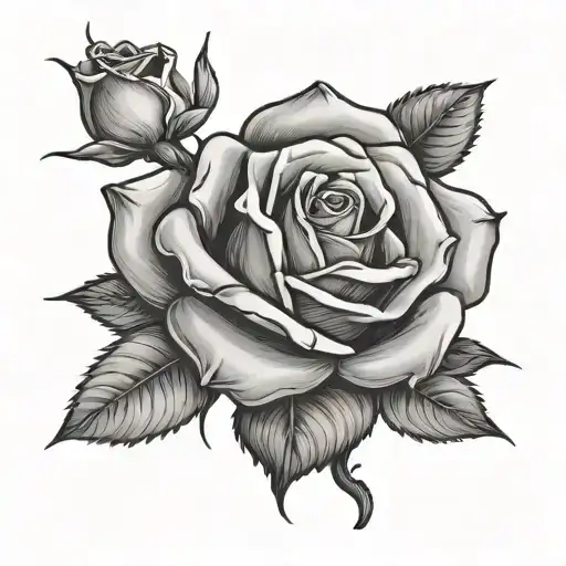 Rose that grew up from concrete tattoo design idea