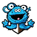 Cookie Monster with an anchor intertwined tattoo design idea