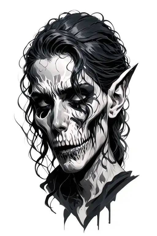 dark protagonists with enduring suffering tattoo design idea