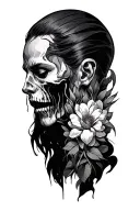 dark protagonists with enduring suffering tattoo design idea