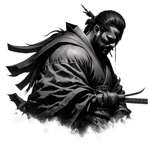 Yasuke samourai cover tattoo design idea