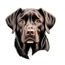 chocolate lab dog portrait tattoo design idea