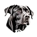 chocolate lab dog portrait tattoo design idea