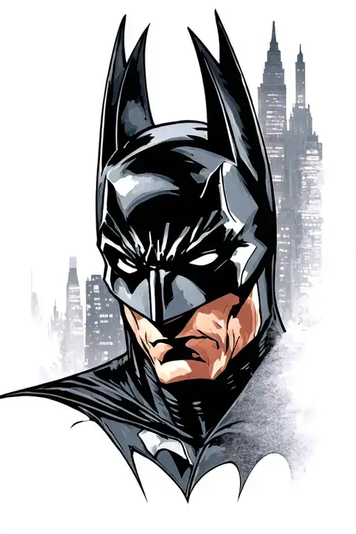 Gotham city Batman bat wing tattoo design idea