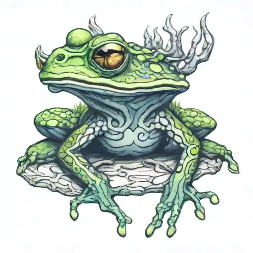 kambo frog shaman psychedelic tattoo design idea