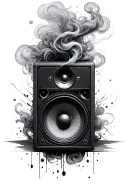 speaker eye smoke tattoo design idea