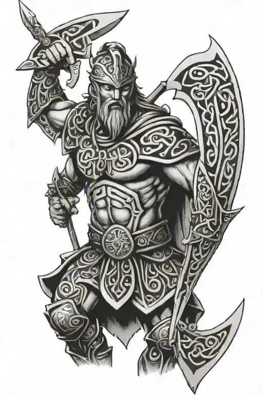 Celtic warrior tattoo design idea