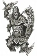 Celtic warrior tattoo design idea