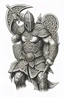 Celtic warrior tattoo design idea