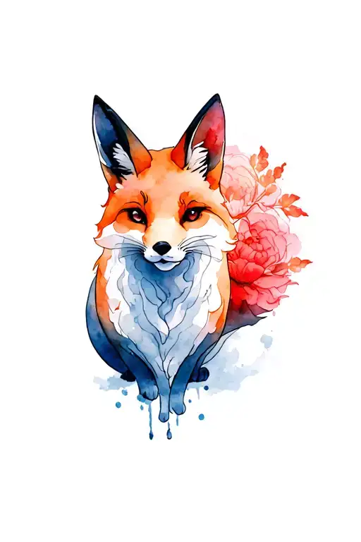 Kitsune and higanbana tattoo design idea