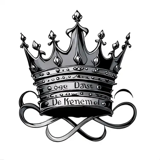  crown And Infinity Symbol with names tattoo design idea