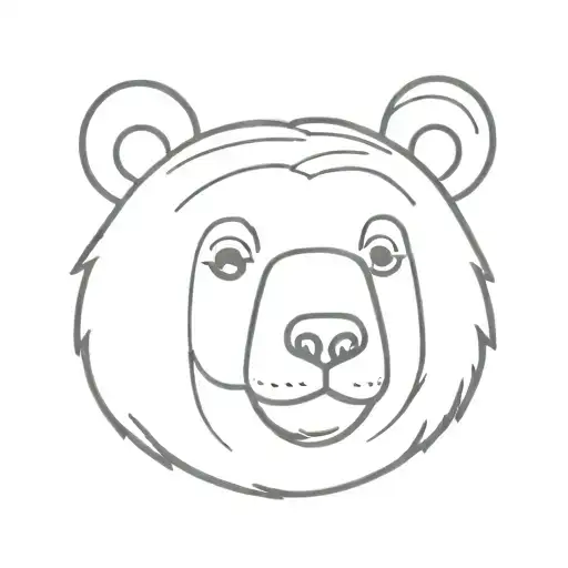 cartoon bear face tattoo design idea
