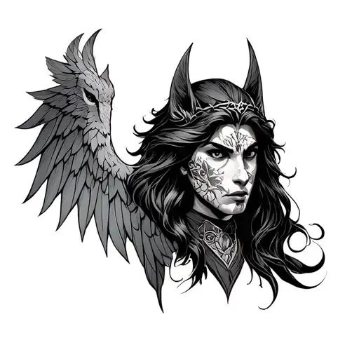 Please make Tairn and Andarna from fourth wing (outlined and andarna inside Tairn), with the harry potter marauder's foo tattoo design idea