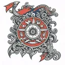 Nepal flag tattoo design idea