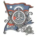 Nepal flag tattoo design idea