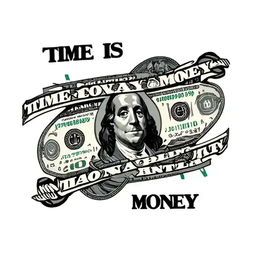 time is money bay area code surrounded tattoo design idea