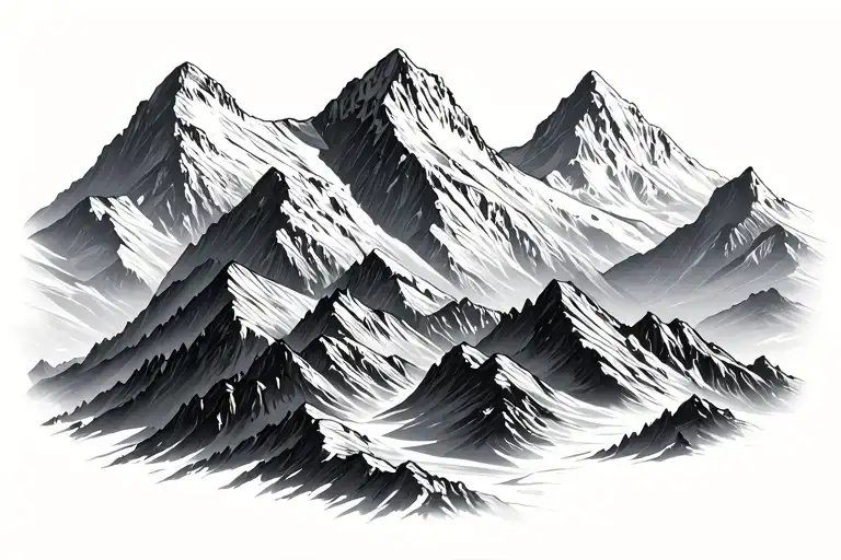 Three sister mountains tattoo design idea