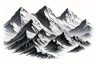Three sister mountains tattoo design idea