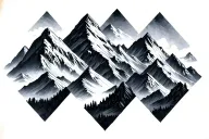 Three sister mountains tattoo design idea