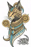 egyptian cat tattoo design idea