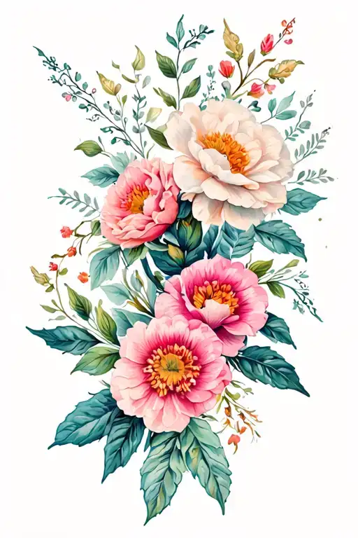 color realism dainty floral tattoo on the spine tattoo tattoo design idea