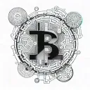 Bitcoin infinity divided by 21m geometric graph tattoo design idea