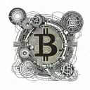 Bitcoin infinity divided by 21m geometric graph tattoo design idea