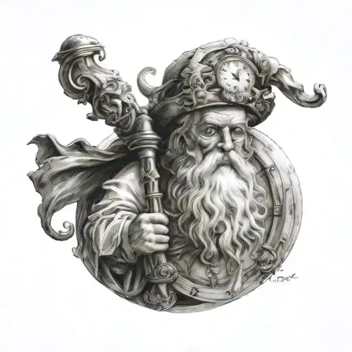 Son - Father time tattoo design idea