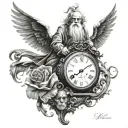 Son - Father time tattoo design idea