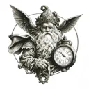 Son - Father time tattoo design idea