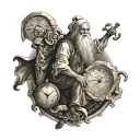 Son - Father time tattoo design idea